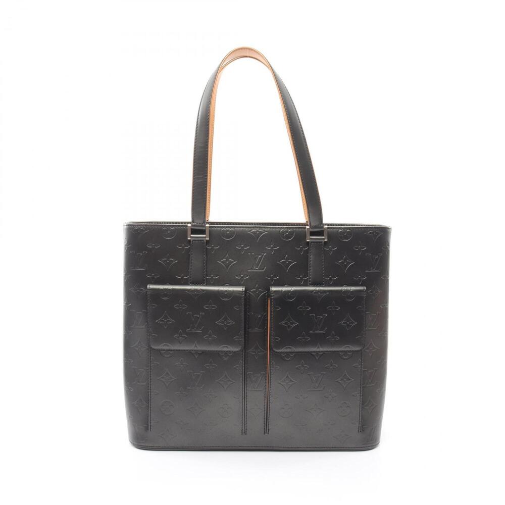 Louis Vuitton Wilwood Tote Bag Handbag Leather Monogram Matte Women's Black M...